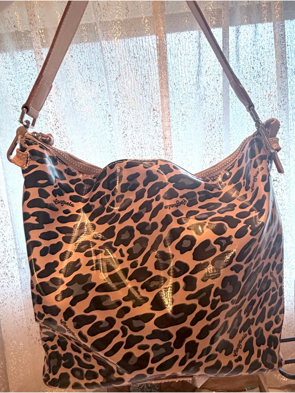 Consuela Blue Jag Leopard Print Hobo NWT